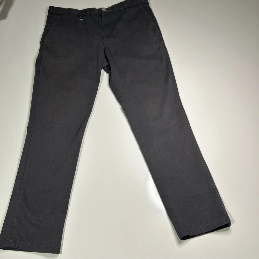 Zara Pants Men’s 34 Grey Business Casual Chinos Straight Leg Flat Front
